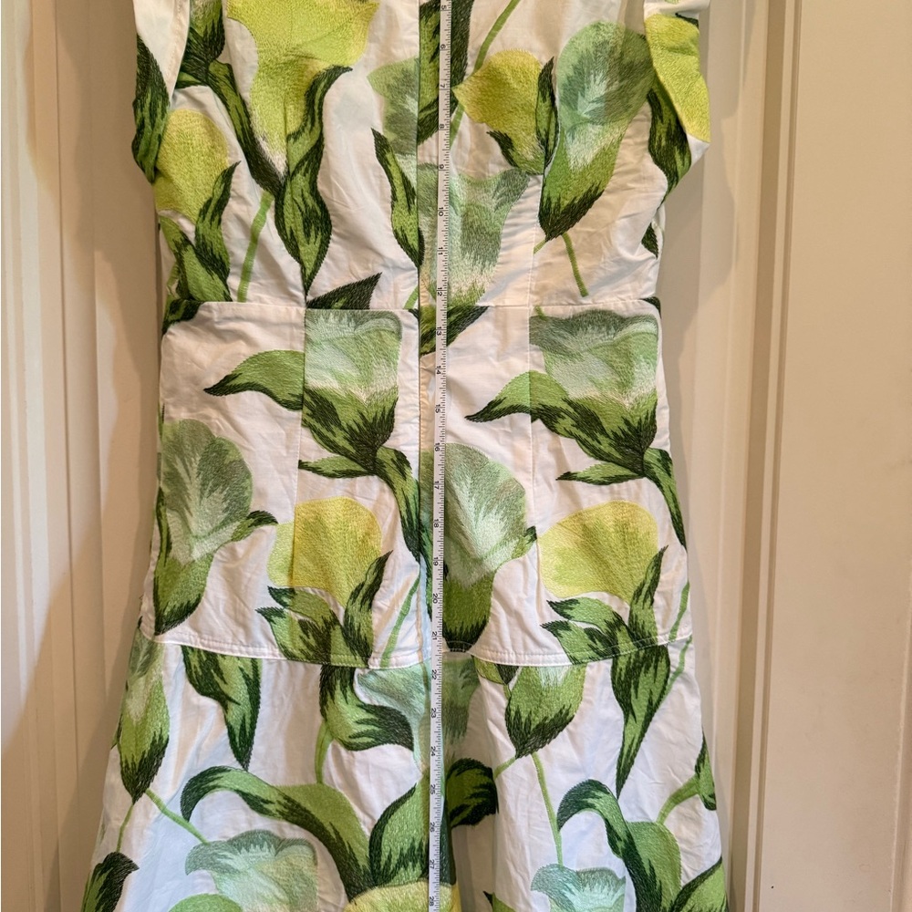 Adelyn Rae Leafy Green and White Midi Dress - Picture 10 of 12